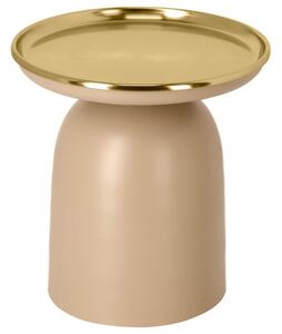 Béžovo zlatý kovový odkládací stolek Kave Home Neiva 38 cm