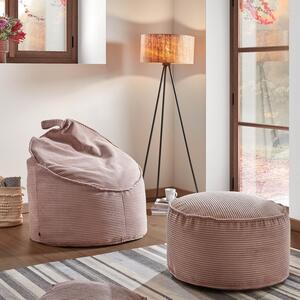 Růžový manšestrový sedací vak Kave Home Wilma 80 cm
