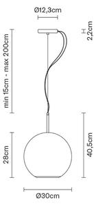 Fabbian - Beluga Royal Závěsné Světlo Diameter 30 Titanium - Lampemesteren