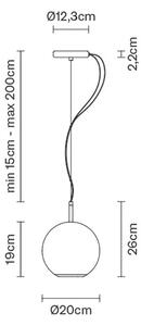 Fabbian - Beluga Royal Závěsné Světlo Diameter 20 Titanium - Lampemesteren