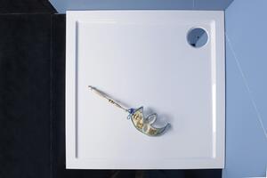 Polysan AURA sprchová vanička z litého mramoru, čtverec 90x90xcm, bílá 11221