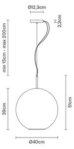 Fabbian - Beluga Royal Závěsné Světlo Diameter 40 Titanium - Lampemesteren