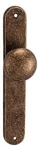 Dveřní koule na štítu MP LAURA (OBA - Antik bronz), KP koule pevná kus, Bez otvoru, MP OBA (antik bronz)