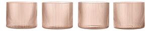 Ferm Living Sklenice Ripple Low set 4ks, blush