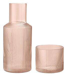 Ferm Living Karafa se sklenicí Ripple Small, blush