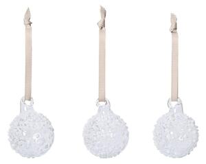 Ferm Living Vánoční baňky Flurry S set 3ks, white