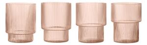 Ferm Living Sklenice Ripple set 4ks, blush