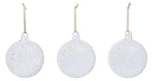 Ferm Living Vánoční baňky Flurry L set 3ks, white