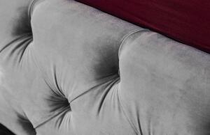 Moebel Living Stříbrno šedá sametová postel Vivian 180 x 200 cm