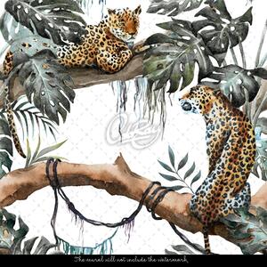 Fototapeta Leopardi odpočívající na stromě Samolepící 250x250cm
