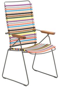 Pestrobarevná plastová polohovací zahradní židle HOUE Click