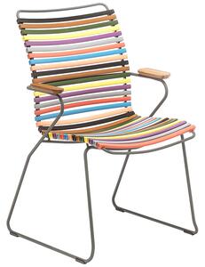 Pestrobarevná plastová zahradní židle HOUE Click II. s područkami