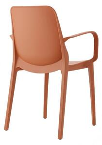 Židle Ginevra s područkami cihlová