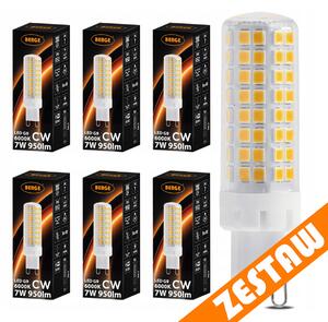 SADA 6 x LED žárovka G9 7W 950lm 6000K - studená bílá