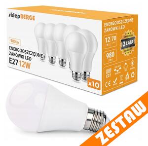 SADA 10x LED žárovka E27 A60 12W 980lm - neutrální bílá