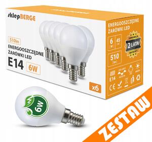 SADA 6x LED žárovka E14 G45 7W 590lm - teplá bílá