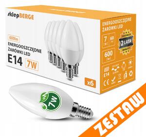 SADA 6x LED žárovka E14 7W 600lm neutrální bílá 4500K Denní světlo C37