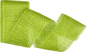 Stuha jutová JUTA MEADOW GREEN hráškově zelená 70mm x 2m (25,-Kč/m)