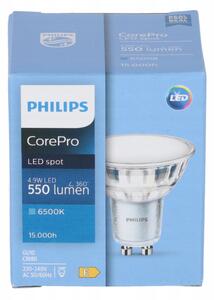 SADA 10x GU10 LED žárovka PHILIPS 4,9W 550lm - studená bílá