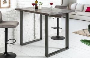 Moebel Living Šedý masivní mangový barový stůl Fabio 120 x 80 cm