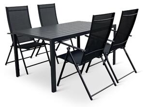 Zahradní jídelní set Viking L + 4x kovová židle Pia