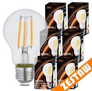 SADA 6x LED žárovka E27 15W 1650lm 3000K - teplá bílá