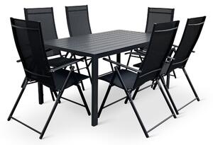 Zahradní jídelní set Viking L + 6x kovová židle Pia