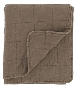 Hnědý přehoz s opraným vzhledem Aix Vintage Quilt - 130*180 cm - Chic Antique