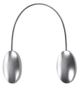 SADA 2KS DEKORAČNÍ SPONA NA ZÁVĚS SILVER S MAGNETEM 3 X 15 CM STŘÍBRNÁ