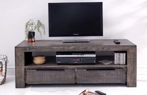 Moebel Living Šedý mangový TV stolek Fabio 130 x 45 cm
