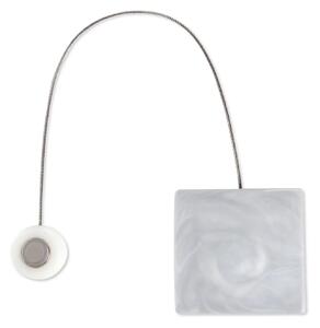SADA 2KS DEKORAČNÍ SPONA NA ZÁVĚS SQUARE S MAGNETEM 6 X 14 CM STŘÍBRNÁ