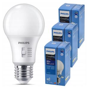 3x stmívatelná LED žárovka E27 8W 806lm 5CCT CorePro 2700K - 6500K