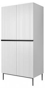 Skříň Nicole 100 cm - bílý mat / černé nožky