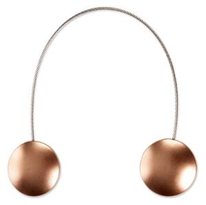SADA 2KS DEKORAČNÍ SPONA NA ZÁVĚS BROWN S MAGNETEM 4 X 13 CM HNĚDÁ