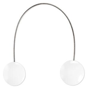 SADA 2KS DEKORAČNÍ SPONA NA ZÁVĚS WHITE S MAGNETEM 4 X 13 CM BÍLÁ