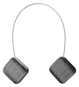 SADA 2KS DEKORAČNÍ SPONA NA ZÁVĚS CLARY S MAGNETEM 4 X 13 CM ŠEDÁ