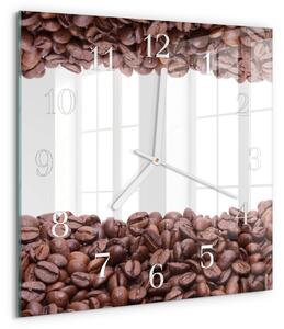 Skleněné hodiny Kávová zrna zskb-30x30-00091673