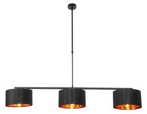 Moderní závěsné svítidlo černé se zlatem 125 cm 3-světlo - VT 3