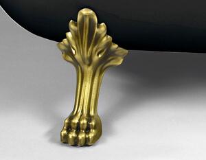 Polysan RETRO volně stojící vana 147x69,5x67,5cm, nohy bronz, černá/bílá (RAL9005) 85366