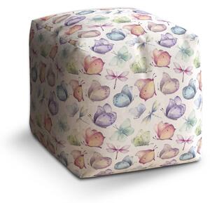 Sablio Taburet Cube Slet motýlů - 40x40x40 cm