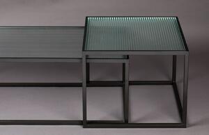 Set dvou skleněných konferenčních stolků DUTCHBONE Boli 45 x 90/ 50 x 50 cm