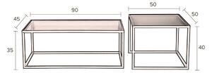 Set dvou skleněných konferenčních stolků DUTCHBONE Boli 45 x 90/ 50 x 50 cm