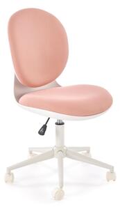 Dětská otočná židle ORION II — látka, bílá / růžová