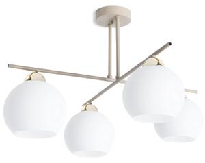 Stropní svítidlo Eliza, 4x bílé skleněné stínítko, be/g