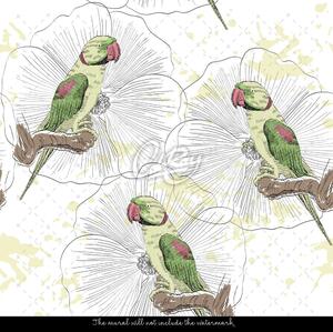 Fototapeta Rajské papoušci v zeleni Samolepící 250x250cm