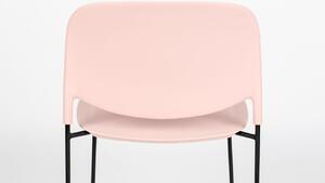 White Label Světle růžová plastová jídelní židle WLL Stacks