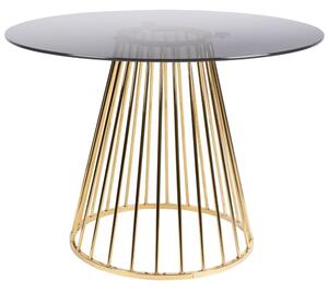 White Label Skleněný jídelní stůl WLL Floris se zlatou podnoží 104 cm