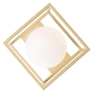 Designové stropní svítidlo zlaté s bílým sklem - Aniek