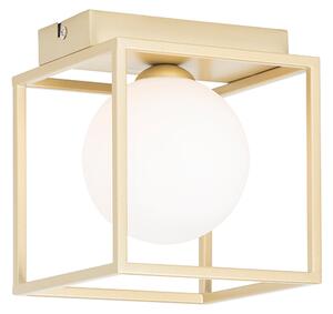 Designové stropní svítidlo zlaté s bílým sklem - Aniek
