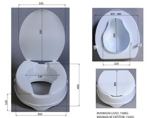 Ridder WC sedátko zvýšené 10cm, bez madel, bílá A0071001